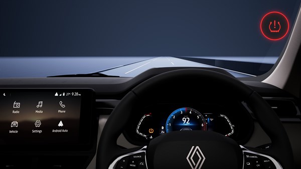 Renault Triber - sistema de monitorização da pressão dos pneus